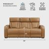 Lexicon Power Reclining Sofa, Faux Leather Dual Recliners, Center Drop-Down Table, Power Headrest, Cup Holders, Storage Arms, Charging Ports, LED Lighting, Home Theater Seating for Living Room, Brown view 2