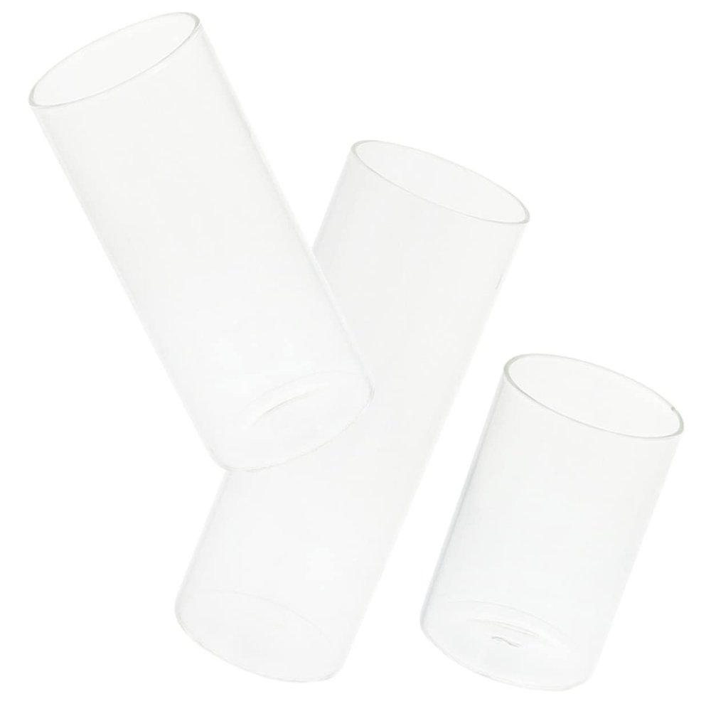 Alipis 3pcs Glass Candle Holders Cylindrical Candle Cups for Home Decor Restaurant and Party Decoration Elegant Transparent Design for Romantic Atmosphere