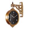 ZHZHZ Wall Clock,Retro Double-Sided Double-Sided Quartz Retro Living Room Modern Black Gold Nordic Silent Saat Room Decorations for a Living Room, Lobby, Porch or Corridor view 1