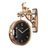 ZHZHZ Wall Clock,Retro Double-Sided Double-Sided Quartz Retro Living Room Modern Black Gold Nordic Silent Saat Room Decorations for a Living Room, Lobby, Porch or Corridor view 2