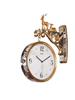ZHZHZ Wall Clock,Retro Double-Sided Double-Sided Quartz Retro Living Room Modern Black Gold Nordic Silent Saat Room Decorations for a Living Room, Lobby, Porch or Corridor view 3