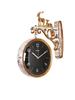 ZHZHZ Wall Clock,Retro Double-Sided Double-Sided Quartz Retro Living Room Modern Black Gold Nordic Silent Saat Room Decorations for a Living Room, Lobby, Porch or Corridor view 4