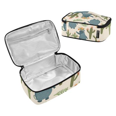 SUABO Hippo Dancing Lunch Bag Insulated Lunch Box for Men Women Portable Lunch Pail for Boys Girls School