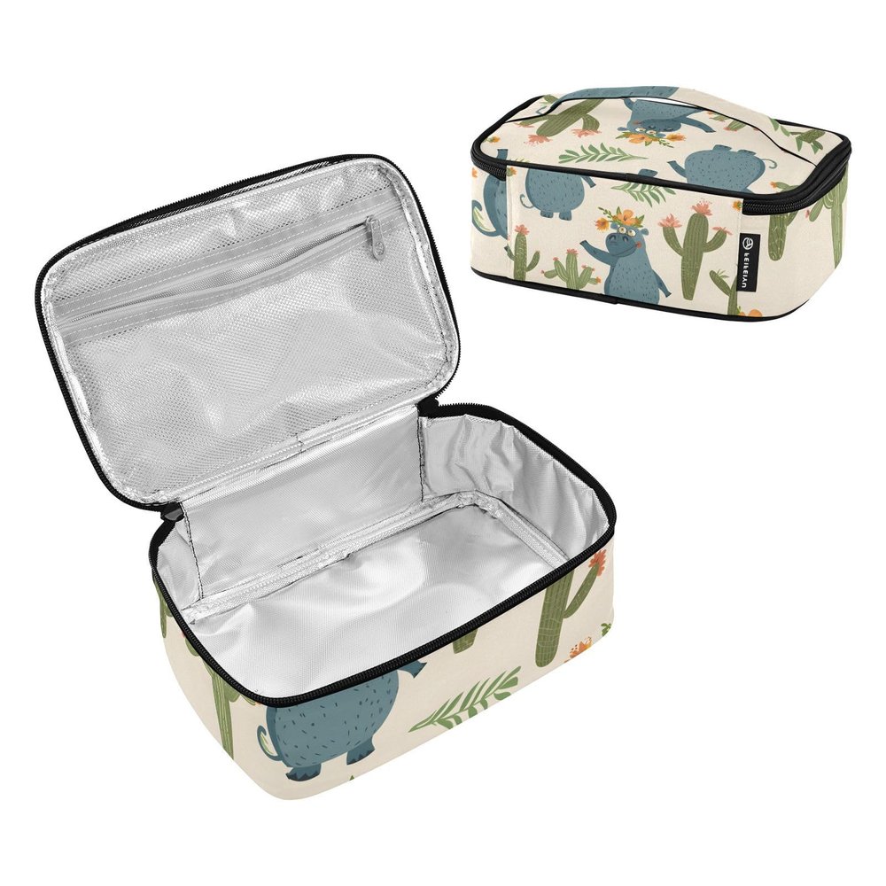 SUABO Hippo Dancing Lunch Bag Insulated Lunch Box for Men Women Portable Lunch Pail for Boys Girls School