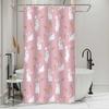 Simsant Easter Rabbit Shower Curtain, Funny Animals Pink Rabbit 36x72 Bathroom Bathtubs Decor, Polyester Fabric Spring Cute Flower Bunny Bathroom Accessories Modern Aesthetic Bath Curtain with Hooks view 1