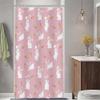 Simsant Easter Rabbit Shower Curtain, Funny Animals Pink Rabbit 36x72 Bathroom Bathtubs Decor, Polyester Fabric Spring Cute Flower Bunny Bathroom Accessories Modern Aesthetic Bath Curtain with Hooks view 2