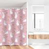 Simsant Easter Rabbit Shower Curtain, Funny Animals Pink Rabbit 36x72 Bathroom Bathtubs Decor, Polyester Fabric Spring Cute Flower Bunny Bathroom Accessories Modern Aesthetic Bath Curtain with Hooks view 3