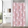 Simsant Easter Rabbit Shower Curtain, Funny Animals Pink Rabbit 36x72 Bathroom Bathtubs Decor, Polyester Fabric Spring Cute Flower Bunny Bathroom Accessories Modern Aesthetic Bath Curtain with Hooks view 4