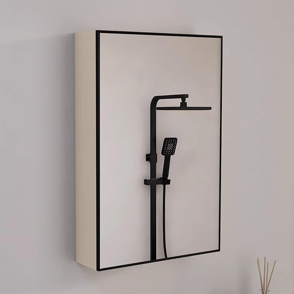 HXYhydrypd Bathroom Medicine Cabinet with Mirror, Bathroom Wall Cabinet, Bathroom Mirror with Storage Cabinet for Bathroom, Living Room(Beige,40cm/15.7in)