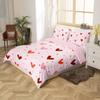 jejeloiu Heart Bedding Set King Size Cute Comforter Cover Set for Boys Girls Teens Valentine's Day Duvet Cover Kawaii Bedspread Cover Room Decor Peach Pink Quilt Cover,No Comforter view 2