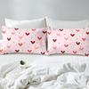 jejeloiu Heart Bedding Set King Size Cute Comforter Cover Set for Boys Girls Teens Valentine's Day Duvet Cover Kawaii Bedspread Cover Room Decor Peach Pink Quilt Cover,No Comforter view 4