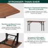Frylr Small Folding Computer Desk 35.8 Inch Portable Table for Craft and Study, Lightweight Desk for Small Spaces, Foldable Laptop Table Built-in AC/USB Outlets for Convenience, Dark Walnut view 4