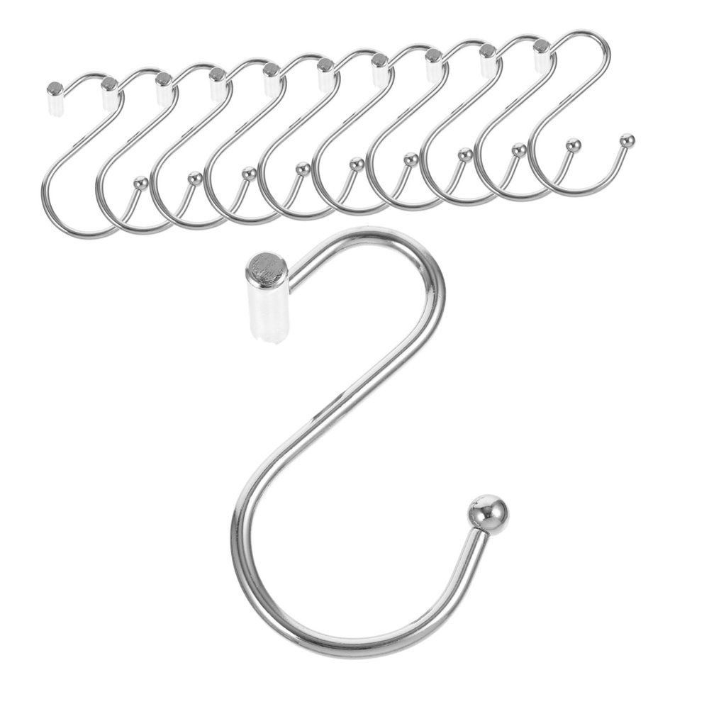 Alipis 24pcs Shower Curtain Hooks Iron Bathroom Drapery Holdbacks Easy Install Tieback Hangers for Tension Rods Strong and Sturdy Construction Keeps Curtains Neat and Organized Finish