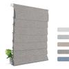 BERISSA No Drill Roman Shades for Windows,Cordless Blackout Roman Blinds,Thermal Insulation Fabric Pull Down Roman Shade Heat Blocking Window Blinds for Home,Easy to Install(62" W x 66" H) Oatmeal view 1