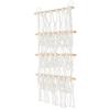 FONDOTIN Hanging Organizer Net Storage Hammock with Wooden Rod Multi-Functional Plush Toy and Book Organizer for Nursery Decor Woven Design Space-Saving and Sturdy view 1