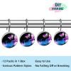 Decorative Sparkling Butterfly Shower Curtain Hooks 12pcs Crystal Glass Rustproof Shower Hooks for Bathroom Home Decor Stainless Steel Resin Shower Curtain Rings view 2