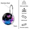 Decorative Sparkling Butterfly Shower Curtain Hooks 12pcs Crystal Glass Rustproof Shower Hooks for Bathroom Home Decor Stainless Steel Resin Shower Curtain Rings view 4