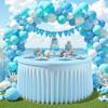 Baby Blue Tulle Tablecloths 60 Inch Spandex Table Cloths for Round Tables view 1