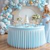 Baby Blue Tulle Tablecloths 60 Inch Spandex Table Cloths for Round Tables view 2