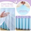 Baby Blue Tulle Tablecloths 60 Inch Spandex Table Cloths for Round Tables view 3