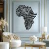 Africa Map Fingerprint Metal Wall Art, Metal Map Wall Decor, African Metal Wall Art, African Art Wall Decor, African Map Wall Art, Africa Master Bedroom Decor, Living Room Wall Art (Black, 20"x17" | 50x43cm) view 2