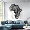 Africa Map Fingerprint Metal Wall Art, Metal Map Wall Decor, African Metal Wall Art, African Art Wall Decor, African Map Wall Art, Africa Master Bedroom Decor, Living Room Wall Art (Black, 20"x17" | 50x43cm) view 3