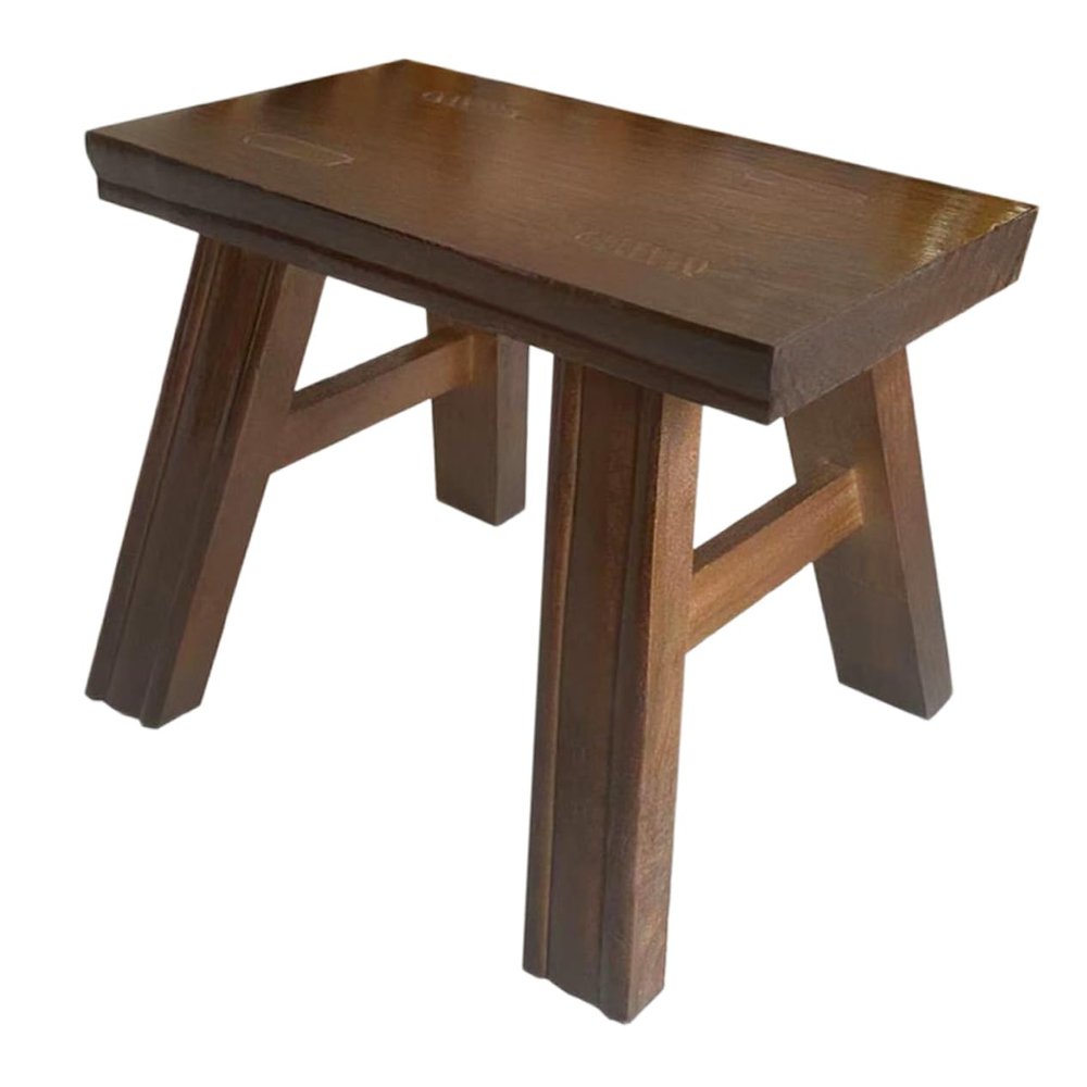 HOLIDYOYO Wooden Step Stool for Boys and Girls and Adults Rustic Small Footstool for Bathroom Kitchen and Bedroom Versatile Shoe Changing and Dancing Stool Wooden Design