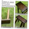 HOLIDYOYO Wooden Step Stool for Boys and Girls and Adults Rustic Small Footstool for Bathroom Kitchen and Bedroom Versatile Shoe Changing and Dancing Stool Wooden Design view 3