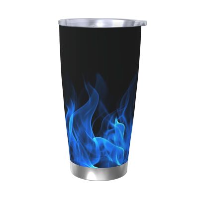 GDSHJKLW Blue Flame Tumbler With Lid And Straw 20oz Stainless Steel Leakproof Travel Coffee Mug Double Wall Insulated Cup Gifts For Women Home Office