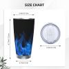 GDSHJKLW Blue Flame Tumbler With Lid And Straw 20oz Stainless Steel Leakproof Travel Coffee Mug Double Wall Insulated Cup Gifts For Women Home Office view 4