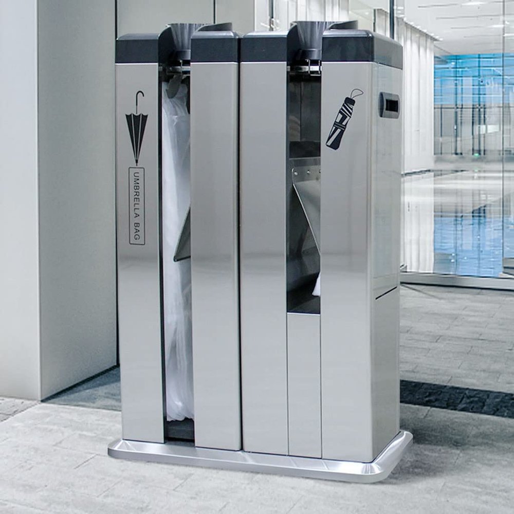 FUYAO Umbrella Automatic Packing Machine with 200 Bags, Business Wet Umbrella Bag Wrapper Stand and Metal Racks for Automatic Umbrella Wrapping