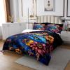 Manfei Blue Snake Kids Bedspread Queen Size,Reptile Animals Snake Rustic Coverlet Set,Boys Girls Room Decor,Sunflower Plant Farmhouse Quilted Coverlet,Trippy Country Bedding Quilt,2 Pillowcases view 3