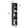 5-Tier Black Narrow Bookshelf Corner Shelf, Storage Shelves for Home Office, Living Room, Bedroom - Floor Standing Display Unit Furniture view 2
