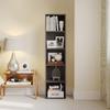 5-Tier Black Narrow Bookshelf Corner Shelf, Storage Shelves for Home Office, Living Room, Bedroom - Floor Standing Display Unit Furniture view 3