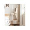 Coat and Hat Hanger, Cream-Style Bedroom Garment Rack with Dirty Clothes Basket, Moveable Stand with Wheels for Hanging Clothes, Hats, and Bags,Organizer Rack(Milky White) view 1