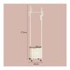 Coat and Hat Hanger, Cream-Style Bedroom Garment Rack with Dirty Clothes Basket, Moveable Stand with Wheels for Hanging Clothes, Hats, and Bags,Organizer Rack(Milky White) view 2