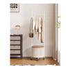 Coat and Hat Hanger, Cream-Style Bedroom Garment Rack with Dirty Clothes Basket, Moveable Stand with Wheels for Hanging Clothes, Hats, and Bags,Organizer Rack(Milky White) view 4