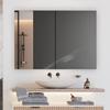AQUADOM Royale Medicine Cabinet Defogger, 3X LED Lighted Vertically Adjustable Magnifying Mirror, Electrical Outlets, Magnetic Organizer, Recessed or Surface Mount (48"x36"x5") view 2