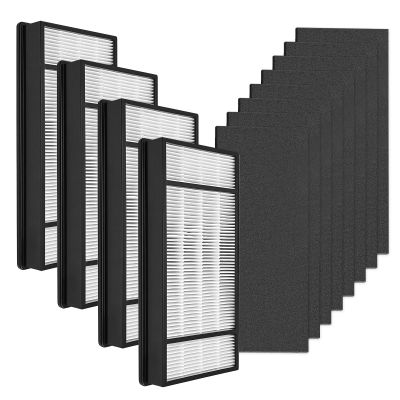 Hoypeyfiy 4 HEPA with 8 Carbon Filter, Air Filter Set, Replacement for HPA050 HPA150 HPA060 HPA160 HHT055 HHT155 (4 HEPA+ 8 Carbon Filter)