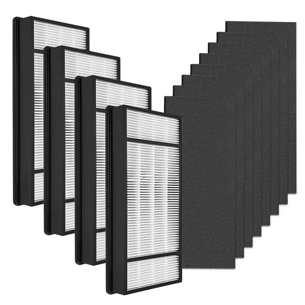 Hoypeyfiy 4 HEPA with 8 Carbon Filter, Air Filter Set, Replacement for HPA050 HPA150 HPA060 HPA160 HHT055 HHT155 (4 HEPA+ 8 Carbon Filter)