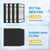 Hoypeyfiy 4 HEPA with 8 Carbon Filter, Air Filter Set, Replacement for HPA050 HPA150 HPA060 HPA160 HHT055 HHT155 (4 HEPA+ 8 Carbon Filter) view 4