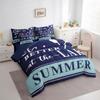 jejeloiu Lake House Comforter Set Queen Size 7 Pieces Navy Blue Farmhouse Style Summer Ocean Themed Bedding Set Nautical Sea Adventure Bed in a Bag with Comforter, Sheets, Pillowcases & Cushion Cover view 3