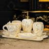 Bathroom Accessory Sets European-Style Ceramic Bathroom Five-Piece Set Toilet Wash Set Bathroom Supplies Mouthwash Cup Couple Set for Vanity Bathroom Decor view 2