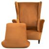 ChenTaiBB Wingback Chair Covers, Wing Chair Cover 2 Piece Armchair Slipcover, Velvet Wingback Sofa Chair Slipcover Furniture Protector for Living Room Bedroom(Bronze) view 1