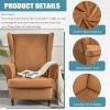 ChenTaiBB Wingback Chair Covers, Wing Chair Cover 2 Piece Armchair Slipcover, Velvet Wingback Sofa Chair Slipcover Furniture Protector for Living Room Bedroom(Bronze) view 2
