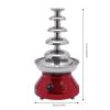 5-Tier Commercial Chocolate Fountain Machine, Hot Chocolate Fondue Tower for Home, Stainless Steel Electric Cheese Melting Heating Machine for Nacho Liqueurs Party Wedding, 110V, Red view 3