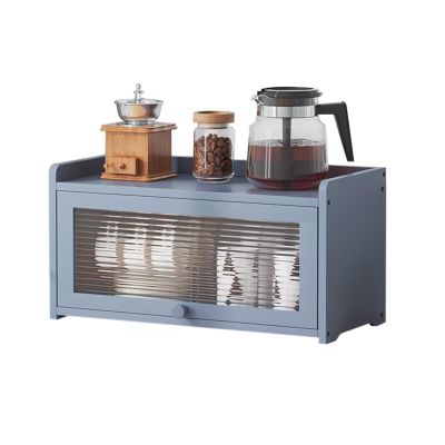 Kitchen Storage CabinetsCountertop Cabinetmulti-layer storage and built-in cabinet door design, which does not take up space and is suitable for a variety of scenarios(Blue,42*25*28cm/16.5in*9.8in*1