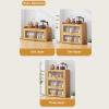Kitchen Storage CabinetsCountertop Cabinetmulti-layer storage and built-in cabinet door design, which does not take up space and is suitable for a variety of scenarios(Blue,42*25*28cm/16.5in*9.8in*1 view 4