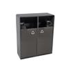 CFGH6FDF Outdoor Trash Can 38L/80L Indoor/Outdoor Trash Can Double Barrels Square Metal Trash Can, Modern Household Commercial Large Trash Can (with Ashtray) Outside Bin(Medium) view 1
