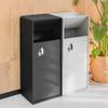 CFGH6FDF Outdoor Trash Can 38L/80L Indoor/Outdoor Trash Can Double Barrels Square Metal Trash Can, Modern Household Commercial Large Trash Can (with Ashtray) Outside Bin(Medium) view 4
